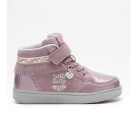 Lelli Kelly Sneaker Alta Bambina Frangetta Mix, Vernice e Suede - ECH4 (Cipria)