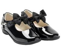 Lelli Kelly Teddy Bear - Bracciale in vernice nera con scarpe da scuola staccabili