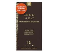 LELO HEX Respect XL Preservativi Grandi Extra Rinforzati, Profilattici Sottili e Robusti in Lattice, Diametro 58 mm (Confezione da 12)