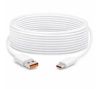 Leloco Cavo di ricarica USB C, 5 m, bianco, da USB a USB C per telecamera