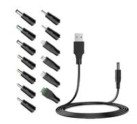 Leloco Cavo USB a DC maschio 13 in 1 USB A a cavo cavo cavo di ricarica universale cavo adattatore cavo di alimentazione con 13 connettori per router, rasoio, TV Box, strisce LED, hub Philips Hue, ecc