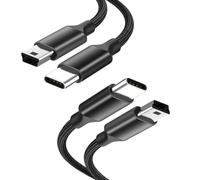 Leloco Cavo USB C a Mini USB 1 m 480 Mbps dati e carica, tipo C maschio a mini USB maschio per controller di gioco, fotocamera, GPS, dashcam, navigatore, controller PS3, cornice digitale, ecc 2 pezzi