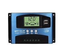 Lelukee 40A Regolatore Di Carica Solare Con Doppia Usb-12V / 24V, Display Lcd Regolatore Intelligente Pannello Solare Automatico Per Batterie Al Piombo/Pannello Solare/Carichi