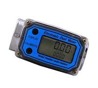 LELUKEE Flussometro in alluminio a turbina a combustibile digitale con display LCD, ingresso FNPT da 1″ (10-100 LPM)-unità di supporto di misura L/GAL/PTS/QTS