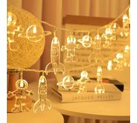 LELYFIT Luci Di Stringa All'Aperto,Luci Di Stringa Del Patio A Forma Di Razzo,3.0M/20LED,8 Modelli Di Luci Decorative,Adatte Per La Decorazione Del Giardino Di Nozze Della Festa Di Casa (Giallo Caldo)