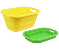 Lemag Bacinella Pieghevole 26 Litri Set da 2 Pezzi - Salvaspazio per Bucato Ammollo Campeggio e Camper - 54,5 x 39,5 x 23,8 cm - Si Ripiega Dopo Ogni Uso