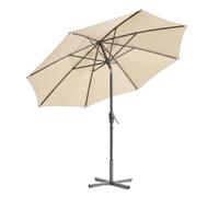 Lemag Ombrellone da Giardino Ø 2,5 m con Manovella - Parasole Tondo per Terrazzo e Esterno con Palo in Acciaio Robusto - Apertura Facile - Disponibile in Ecrù Verde e Marrone | Made in Italy (Ecrù)