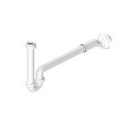 Lemag Sifone Autopulente con Eccentrico per Lavabo e Bidet 1-1 Pollice e Quarto x 32-40 mm - Recupera lo Scarico Disassato Ruotando - Campana Svitabile per la Pulizia