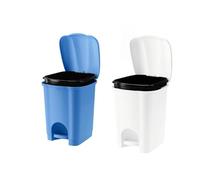 Lemag srl Cestino Carolina a Pedale con Secchio Interno Estraibile - 6L e 11L - Colori Bianco o Azzurro - Compatta, Igienica, Facile da Pulire (Bianco, 16 lt)