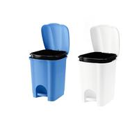 Lemag srl Cestino Carolina a Pedale con Secchio Interno Estraibile - 6L e 11L - Colori Bianco o Azzurro - Compatta, Igienica, Facile da Pulire (Celeste, 16 lt)