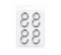 Lemag srl Gancetto Porta Mestolo Cromato - Kit 4 Pezzi - Ganci da Cucina per Mestoli e Utensili - Accessori per Barra e Pensili