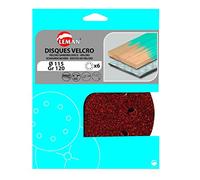 Leman, 125.08.03, 6 mole, 8 fori velcro-corindone di diametro 125 mm, 120 grana
