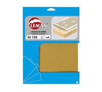 Leman PV.00 - Set di 4 fogli abrasivi carta di vetro 230 x 280 mm, blu, PV.00