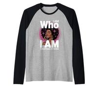 L'emancipazione delle Donne Afro Arte I Am Who Pride Women Uomini Maglia con Maniche Raglan