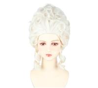 LeMarnia 18th Century Queen Parrucca Honeycomb parrucca ondulata riccia cortile retrò resistente al calore parrucca costume di Halloween (beige)