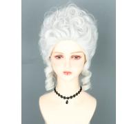 LeMarnia 18th Century Queen Parrucca Honeycomb parrucca ondulata riccia cortile retrò resistente al calore parrucca costume di Halloween (bianco)