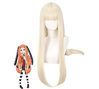 LeMarnia Parrucca bionda con frangia lunga e dritta, per feste in costume di Halloween