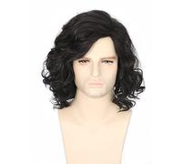 LeMarnia Parrucca da uomo nera corta riccia Cosplay parrucca Halloween costume parrucche