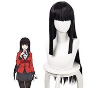 LeMarnia Parrucca lunga lunga diritta nera per cosplay Jabami Yumeko parrucca Halloween costume festa parrucca