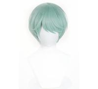 LeMarnia Parrucca per cosplay anime verde chiaro da uomo parrucca corta per feste di Halloween