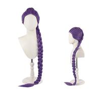 LeMarnia Parrucca per cosplay anime viola lunga intrecciata parrucca per feste di Halloween