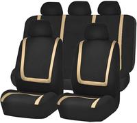 LEMAS Auto Set Coprisedili per Civic del sol Coupe 1993-1997, 5 Posti Traspirante Durevole Protezione Sedile Accessori Interni Auto,D-Beige