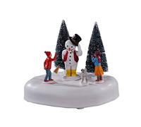 LEMAX Pupazzo di neve con bambini decorazione Natale multicolore