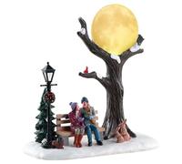 Lemax 84359 - Christmas Moon - Natale sotto la luna piena - Nuovo 2018 - Vail Village Table Pieces - Tavolo illuminato a LED in poliresina - Decorazione/decorazione natalizia - Mondo di Natale