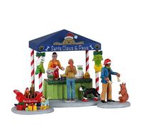 Lemax- Caddington Village Accessory: Santa Claws & Paws (Set of 3), Multicolore, 23606