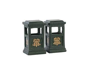 LEMAX CESTINI PORTARIFIUTI - GREEN TRASH CAN, SET OF 2 84386