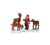 Lemax Christmas Village 52146 - Set di 4 mangimi a forma di renna