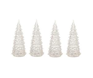 LEMAX Crystal Lighted Tree, 3 Color Changeable, Small, Set of 4, B/O (4.5V)