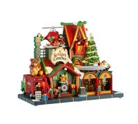 LEMAX Edificio Corrieri elfici Illuminato e Musicale Kringle's Courier in Resina H22,3x28x15 cm