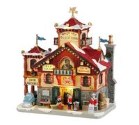 LEMAX Edificio illuminato led "North Pole Outfitters" in resina H24.7 x 23.5 x 14.5 cm