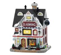 LEMAX Edificio illuminato led Vetreria "Glassworks" in porcellana H22 x 17,8 x 13,5 cm