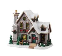 LEMAX Edificio illuminato led "White Christmas" in porcellana H16 x 18.5 x 11.8 cm