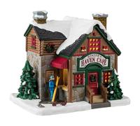 LEMAX Edificio illuminato led "Winter's Haven Café" in porcellana H15 x 17,1 x 13,6 cm