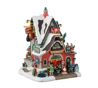LEMAX Edificio illuminato luci led "The Elf Service Sleigh & Sled Repair" H21x16,2x17,5 cm