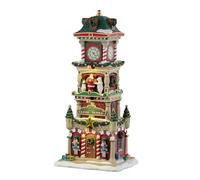 LEMAX Edificio illuminato Torre dell'orologio luci led "The Village Square Clock Tower" H28,8x13,7x11,1 cm