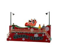 Lemax Giostra in movimento The Runaway Sleigh con luci LED H20.7x30x11.5 cm