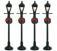 Set 4 lampioni natalizi a gas Lemax decorazione Natale