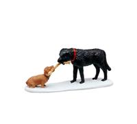 LEMAX Personaggi Cani Che Giocano Who's Pulling Who? in Resina H3.6x8.2x2.8 cm