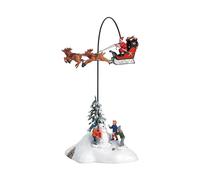 Lemax Santa Claus Is Coming To Town 54353 - Set 4 Pezzi Animato con Babbo Natale, Slitta e Renne