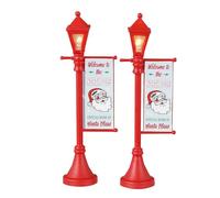 LEMAX Set 2 pezzi Lampioni con LED "North Pole Lamp post" Santa’s Wonderland