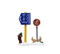 LEMAX Set 2 Cartelli di avvertenza "Cross Country Ski Sign" in resina H8.4x6.7x2.4 cm