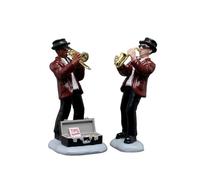 LEMAX Set 2 Personaggi con Tromba Jazz Duo in Resina H6,8x6,3x3,7 cm