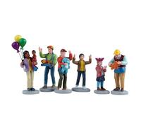 LEMAX Set 6 Personaggi Divertimento del Carnevale "Fun At The Carnival" in resina H8,7x16x3,8 cm