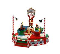 Lemax Tazza da tè alla menta piperita di Babbo Natale, funzionamento a batteria (4,5 V), accenti da tavolo, #54446