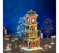 The Village Square Clock Tower Set con Alimentatore 4.5V Cod. 56673