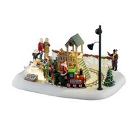 LEMAX Treno in movimento con Babbo Natale e luci led "Puppy Play Park" H15,5x23,5x17,8 cm